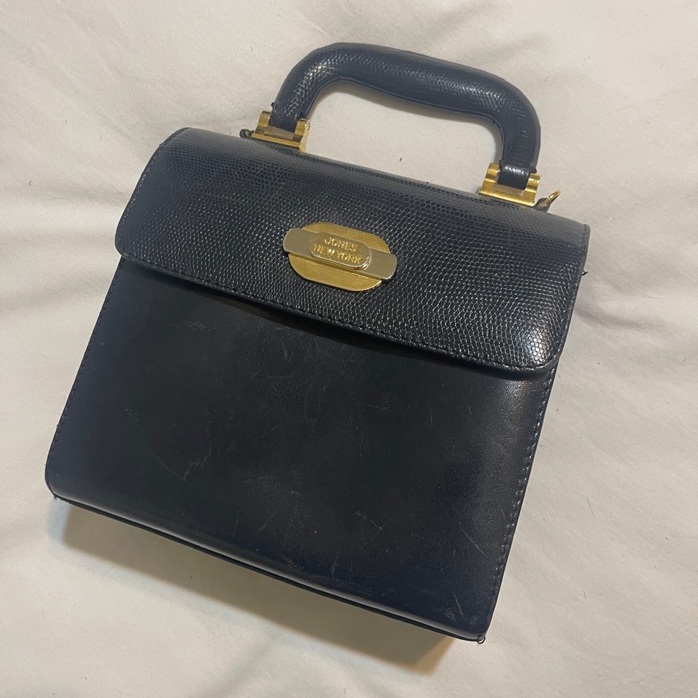 Vintage Jones New York Navy Blue Handbag - Picture 2 of 9